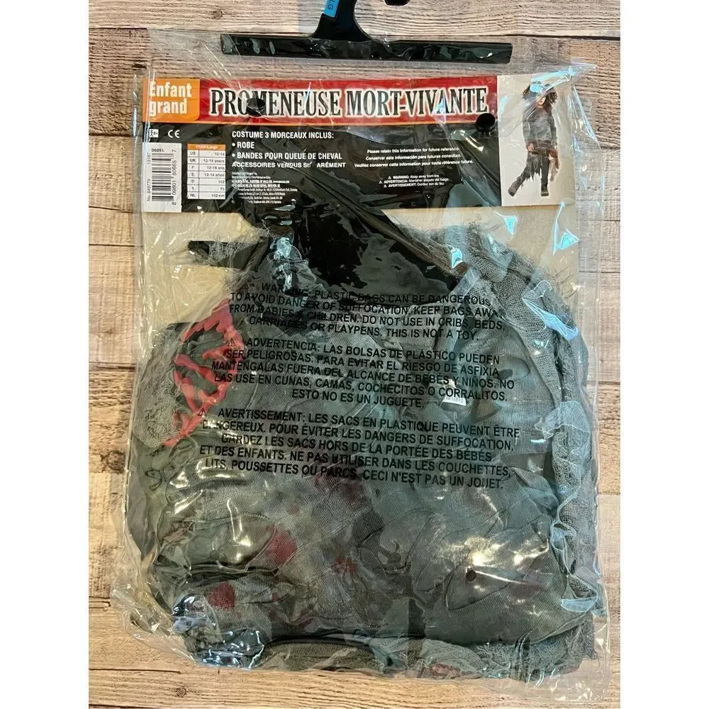 New Girls Undead Walker Zombie Halloween Costume Child‎ Large (12-14)